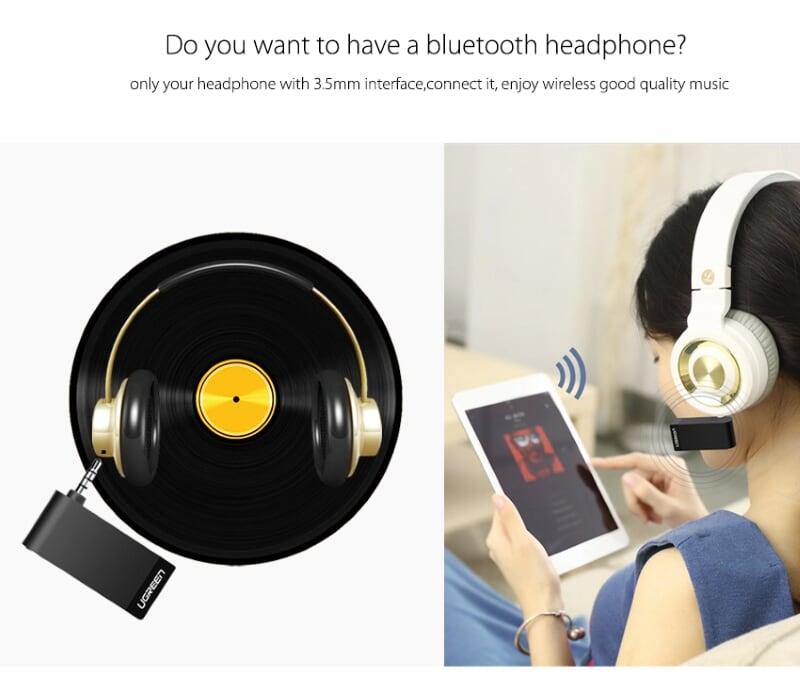 Ugreen UG30348MM114TK BT 4.1 màu Đen Thiết bị nhận âm thanh Bluetooth có Micro - HÀNG CHÍNH HÃNG