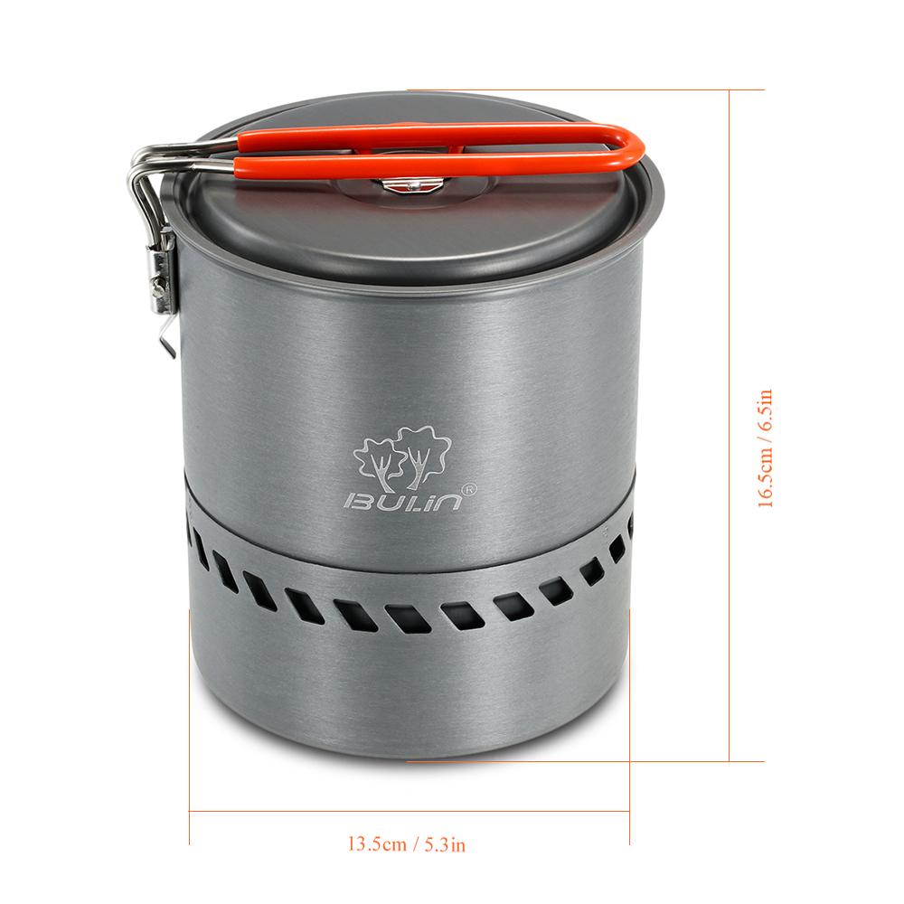 Nồi nấu ăn ngoài trời 1.5L bằng nhôm oxit bề mặt chống trầy xước,tay cầm có thể thu gọn