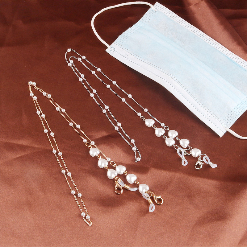 Dây đeo gọng kính mix charm trái tim ngọt ngào phong cách nam nữ unisex dây đeo khẩu trang chống thất lạc chống rơi rớt