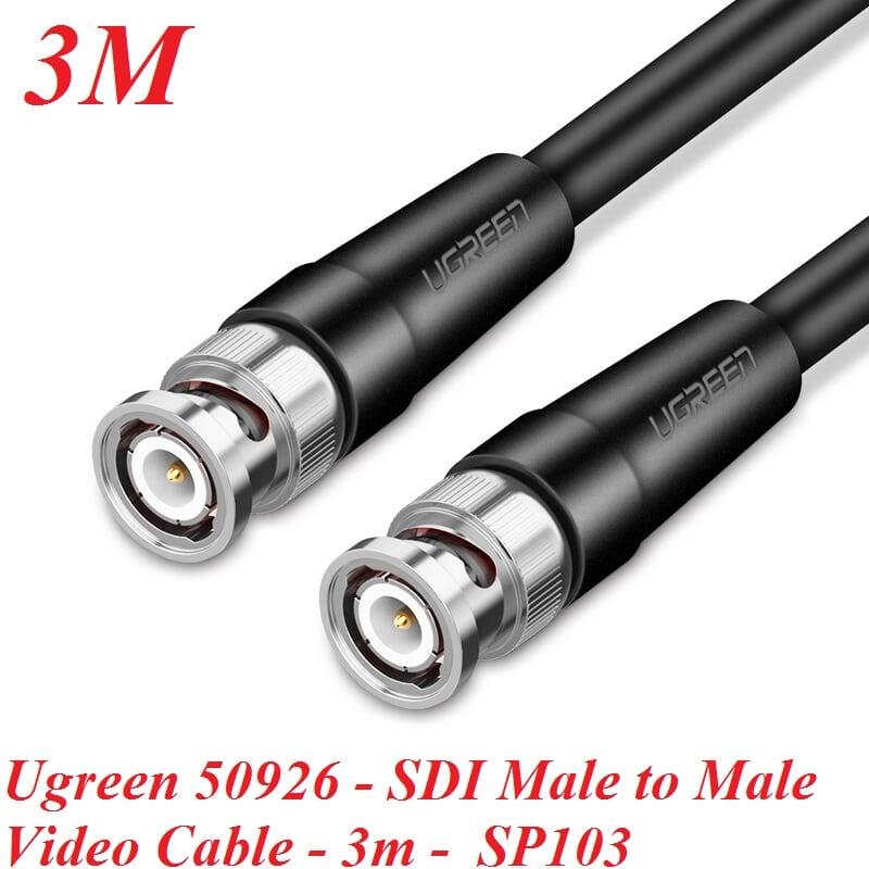 Ugreen UG50926SP103TK 3M màu Đen Cáp 2 đầu SDI cho máy quay + Camera cao cấp - HÀNG CHÍNH HÃNG