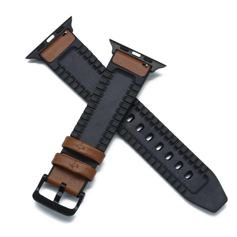 Dây da hydrid dành cho Apple watch Serie 6 5 4 3 2 1/ size 20 / 22Mm