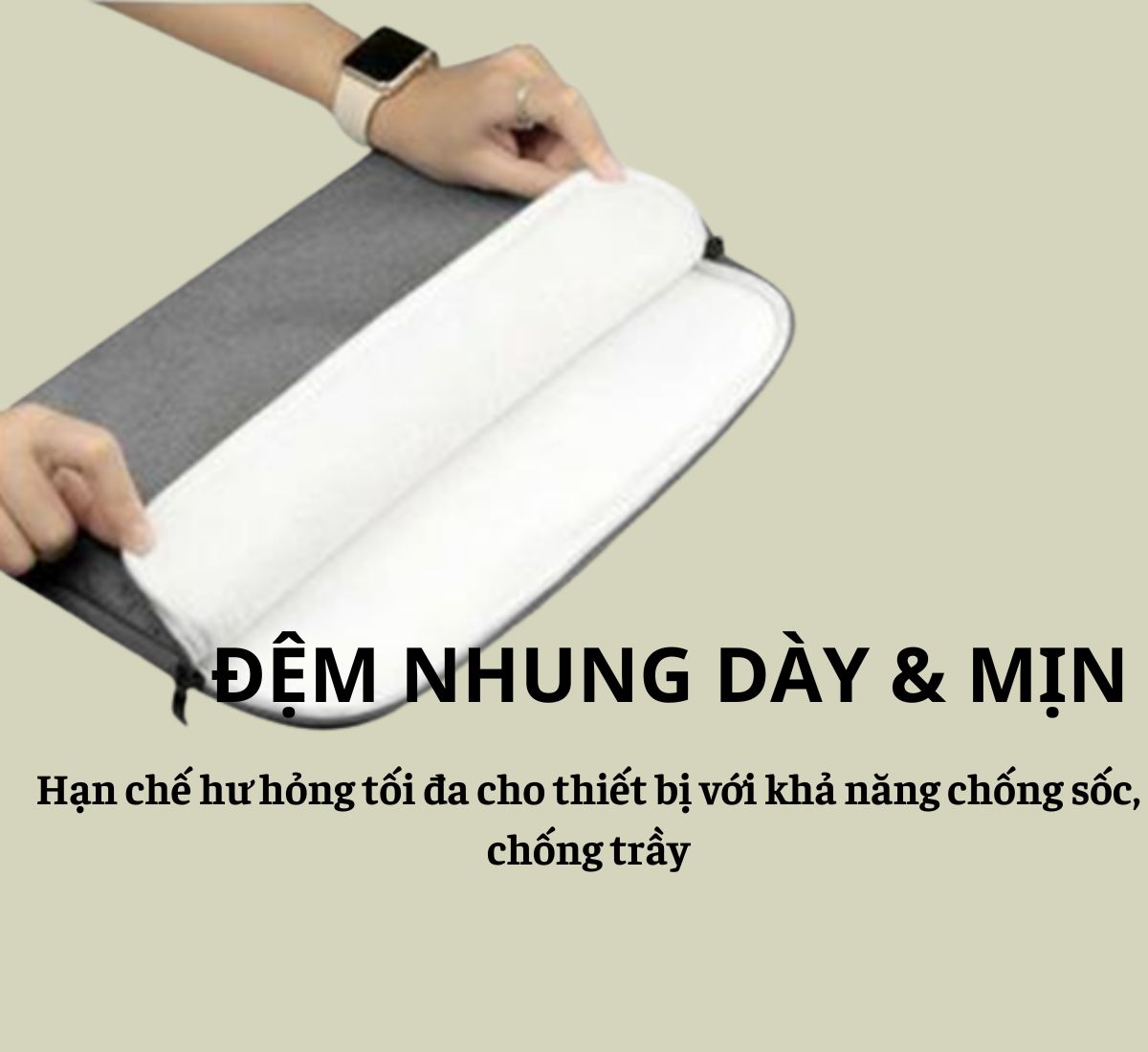 Túi chống sốc Laptop, Túi chống sốc 13 inch, 14 inch, 15 inch, 15.6 inch cao cấp - Bảo vệ chống va chạm, Chống thấm nước