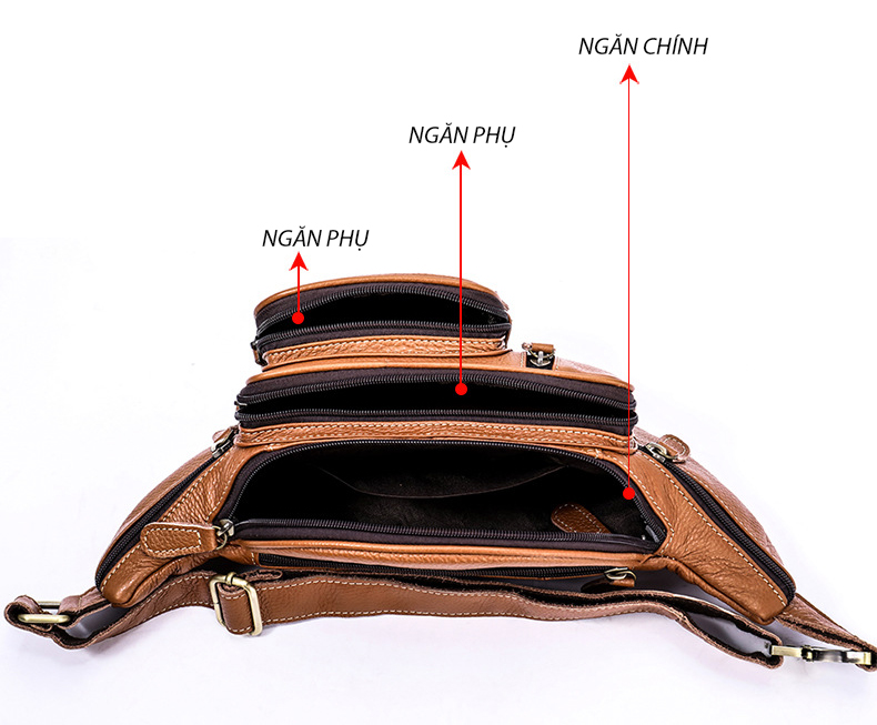 Túi đeo chéo nam DA BÒ THẬT phong cách mới - BEE GEE DCN9313