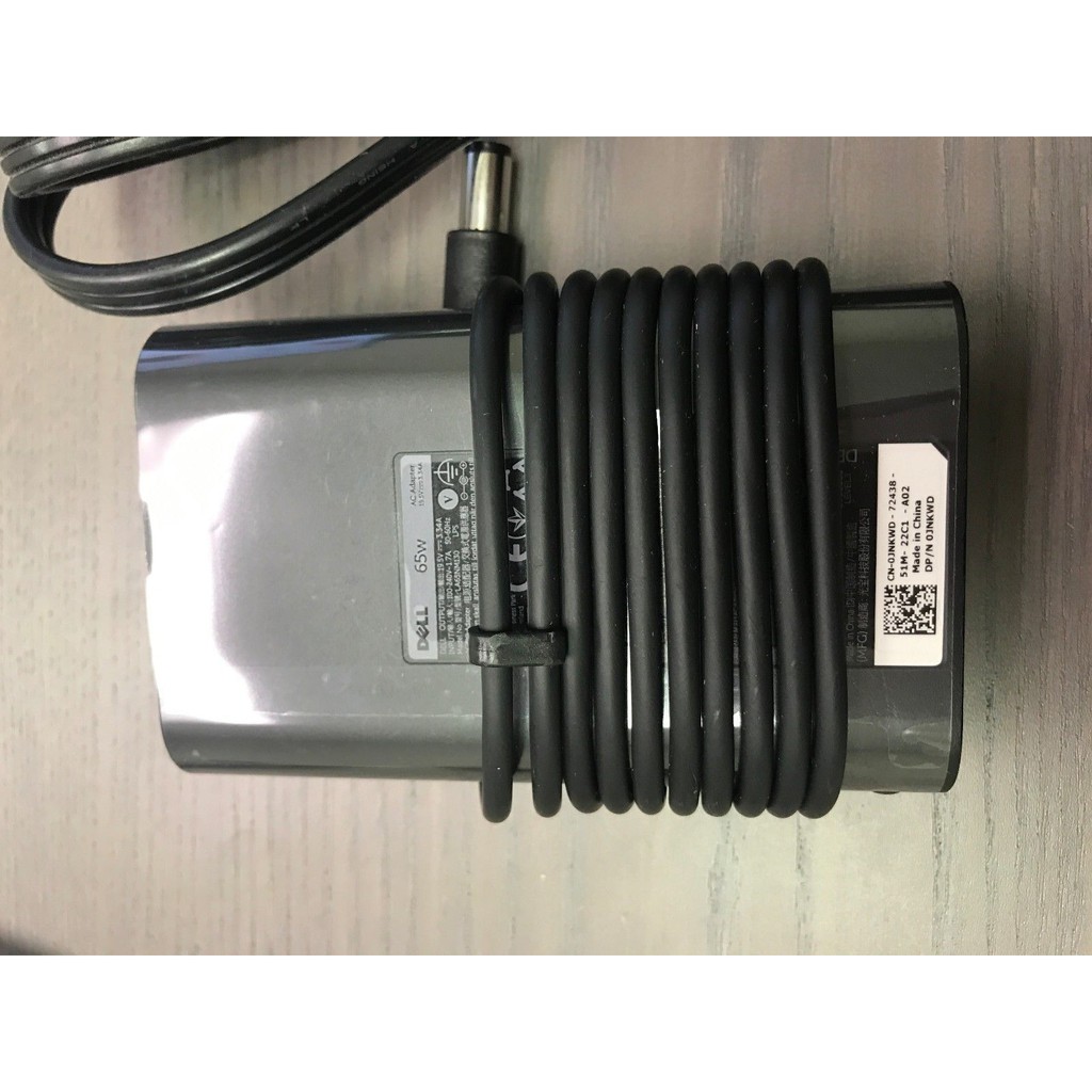 Adapter Sạc laptop Dell Oval 65w, 90w Slim 7.4mm x 5.0mm đầu kim to - Có đèn ở đầu sạc - Hàng chính hãng
