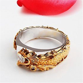 Combo Nhẫn Phong Thủy khắc rồng, đính đá, KÈM TÚI NHUNG ĐỰNG TRANG SỨC.