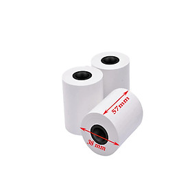 Combo 10 cuộn giấy in nhiệt Oji K57x38 (57mmx38mm)  Chuyên dùng in bill, in hóa đơn bán shop online, cửa hàng, pos cầm tay,.. Hàng chính hãng