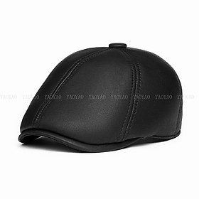 Nón nam BHY1969 Mũ beret nam da cừu cao cấp, sang trọng