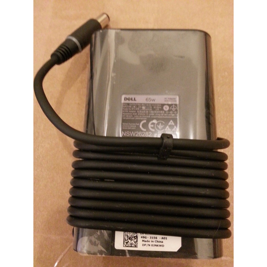 Adapter Sạc laptop Dell Oval 65w, 90w Slim 7.4mm x 5.0mm đầu kim to - Có đèn ở đầu sạc - Hàng chính hãng
