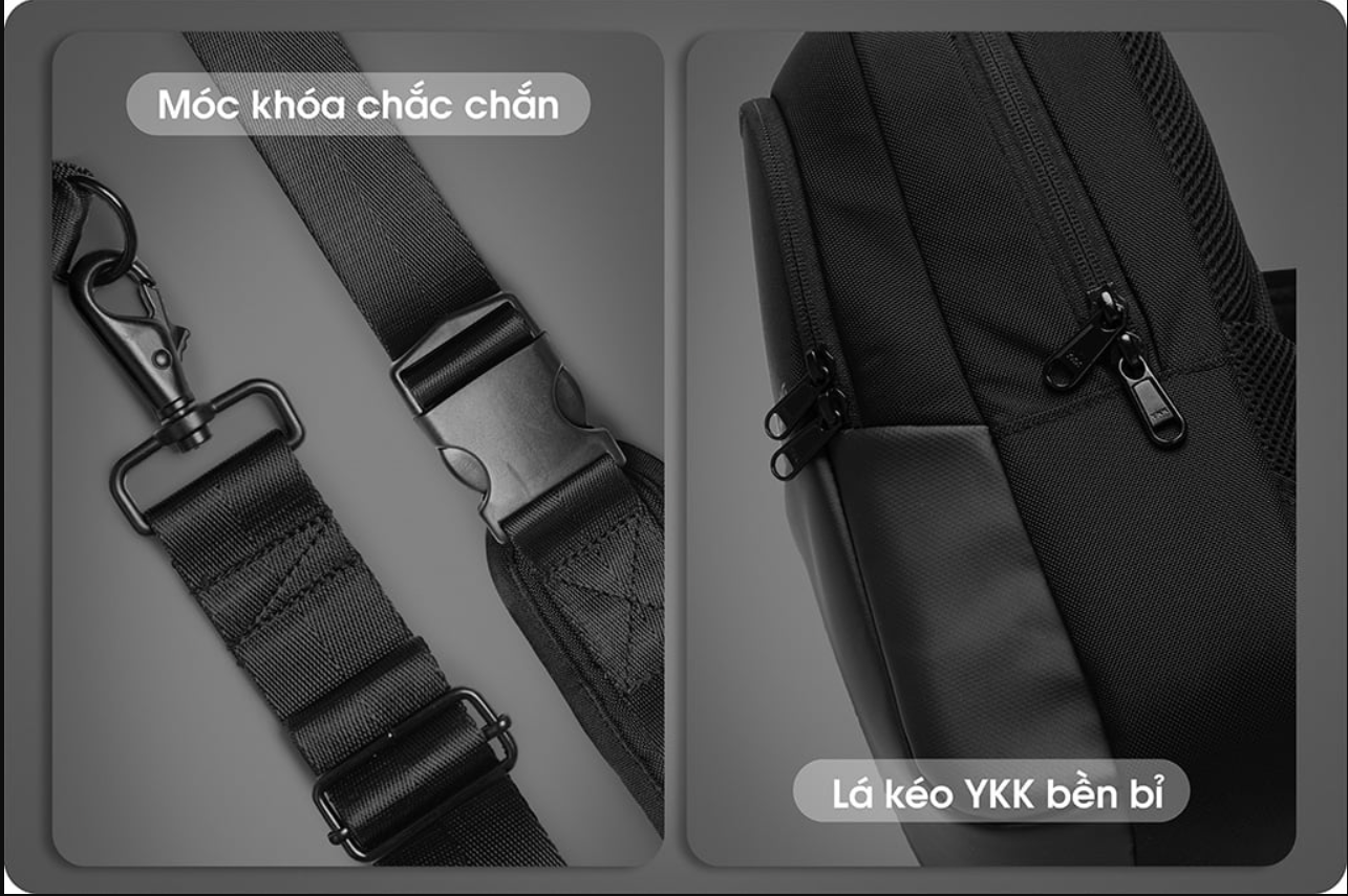 Túi đeo chéo thời trang KINGBAG JULIUS IV cổng USB, nhiều ngăn, chống trộm, vải kháng nước tốt - Hàng chính hãng