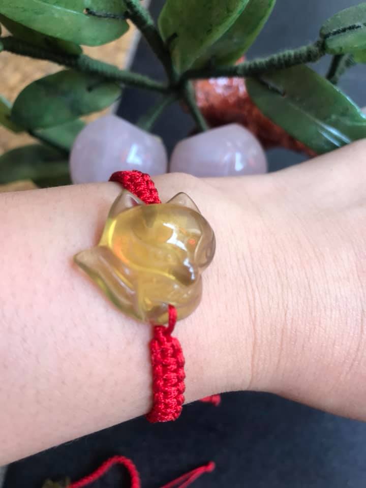 VÒNG TAY HANDMADE HỒ LY ĐÁ THẠCH ANH VÀNG TỰ NHIÊN DÂY ĐỎ MAY MẮN TÀI LỘC VỀ TÌNH DUYÊN CÔNG DANH HỢP NỮ MỆNH KIM MỆNH THỔ THỦY Ạ