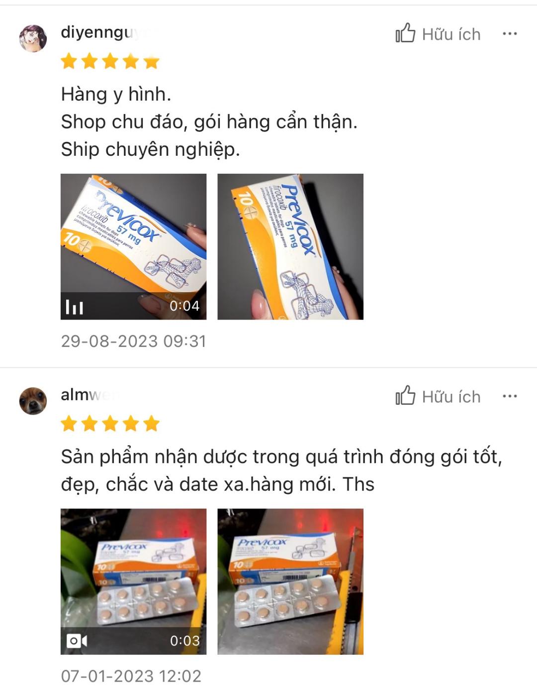 1 hộp Previcox giảm đau, kháng viêm trên chó (10 viên, 57mg/ viên)