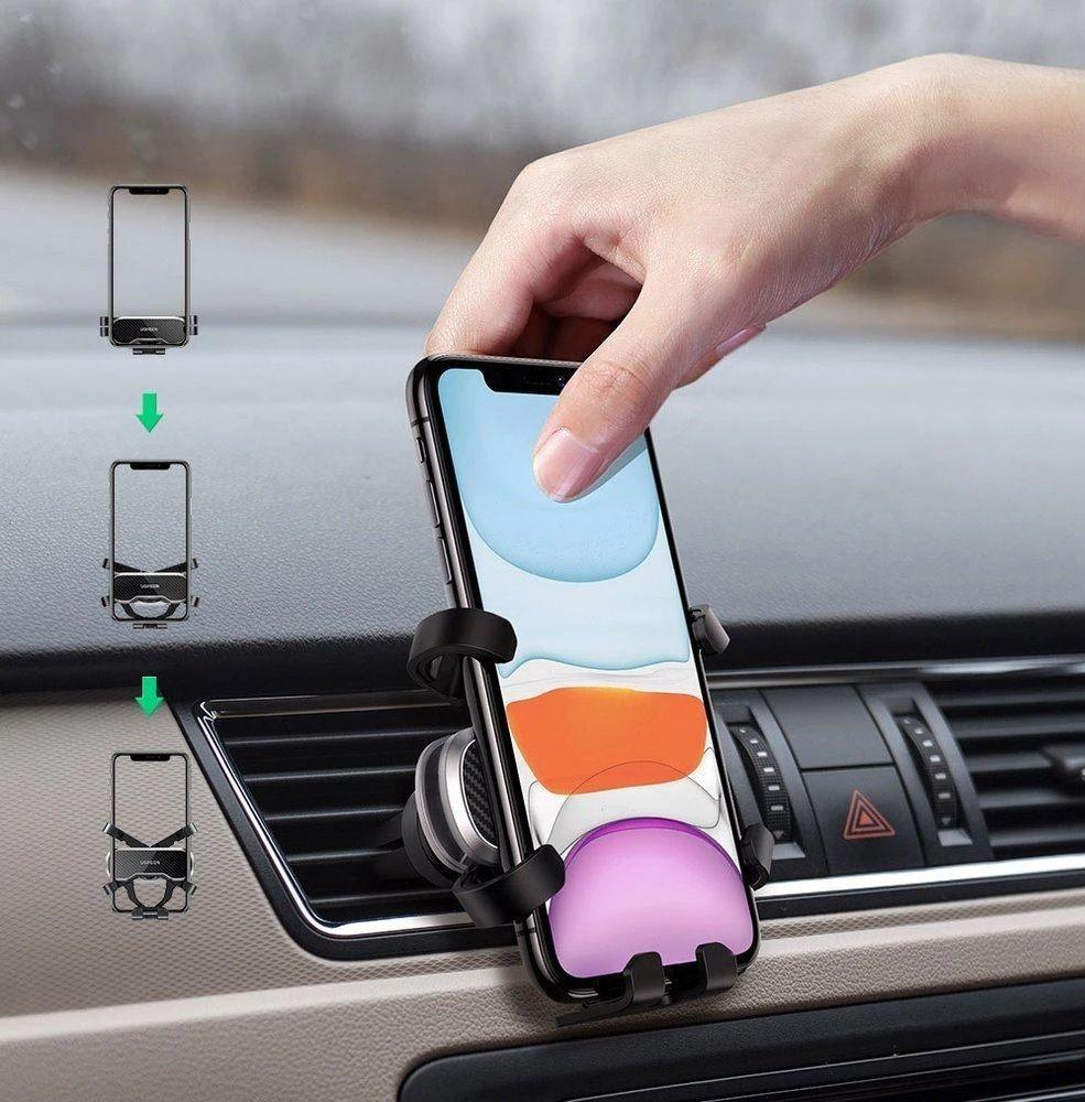 Ugreen UG80539LP228TK xoay 360 độ 4.7 đến 7 inch kẹp điện thoại màu đen gắn khe gió đa chiều - HÀNG CHÍNH HÃNG