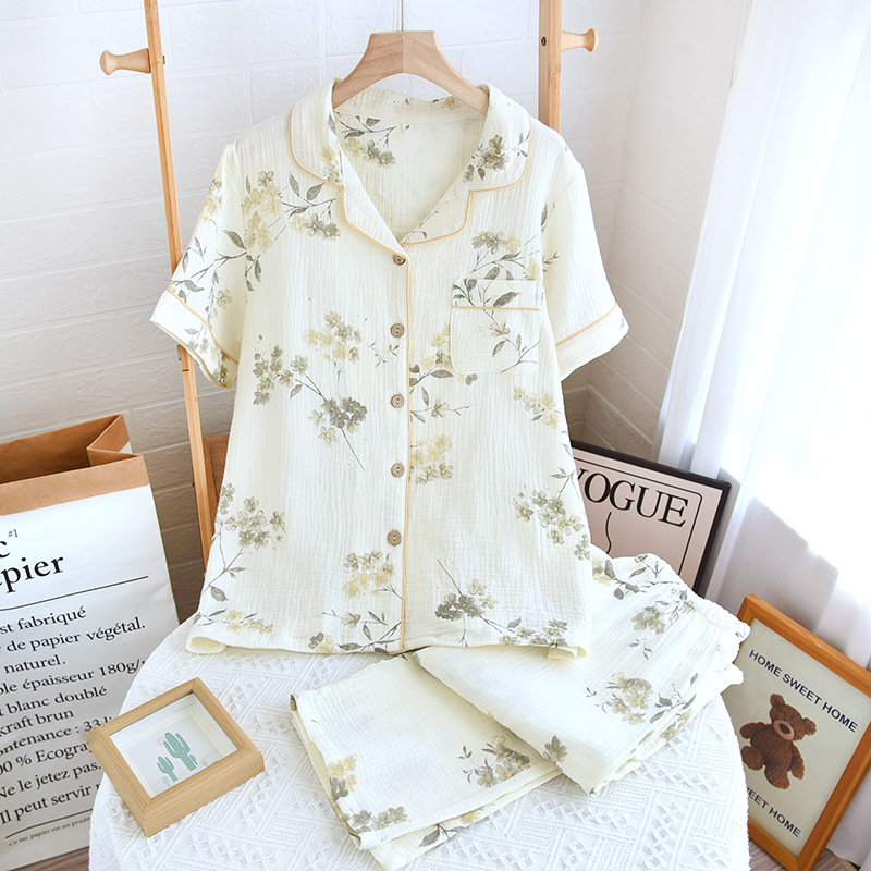 Bộ Pijama, Đồ Bộ Mặc Nhà Áo Cộc Quần Dài Chất Liệu Xô Muslin M2 Cao Cấp