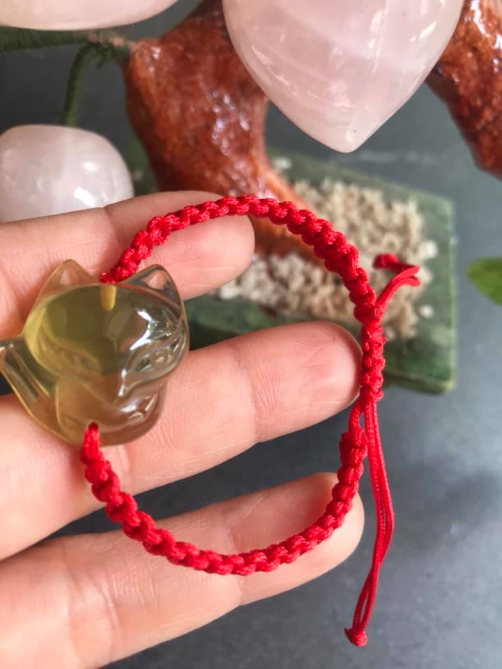 VÒNG TAY HANDMADE HỒ LY ĐÁ THẠCH ANH VÀNG TỰ NHIÊN DÂY ĐỎ MAY MẮN TÀI LỘC VỀ TÌNH DUYÊN CÔNG DANH HỢP NỮ MỆNH KIM MỆNH THỔ THỦY Ạ