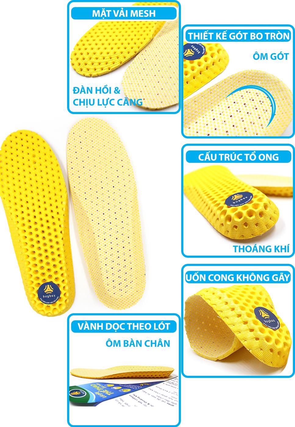Lót giày thể thao EVA êm chân có cấu trúc tổ ong thoáng khí buybox BBPK25