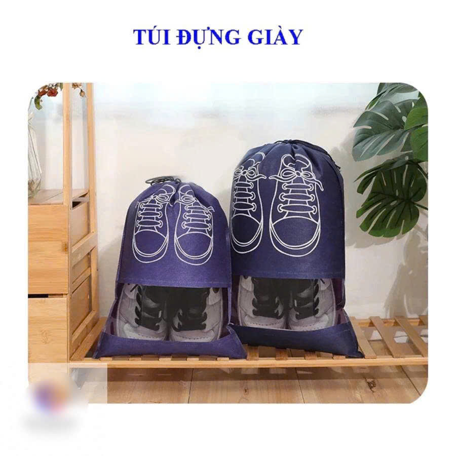 Giỏ đựng giày , Túi đựng giày dép dây rút Có Hình chống bẩn đi du lịch dã ngoại