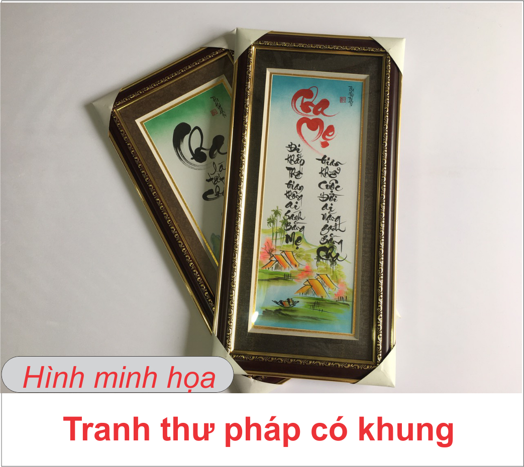 Tranh Thư Pháp MONG CHA MẸ SỐNG ĐỜI VỚI CON TPT_30-15 (30 x 60 cm) Thế Giới Tranh Đẹp