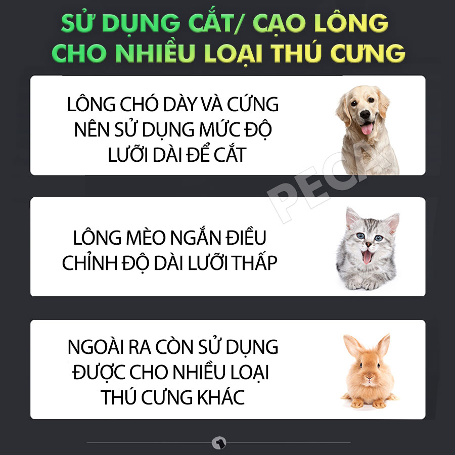 Tông đơ cắt tỉa lông thú cưng Kemei KM-CW10 công suất mạnh 5W sạc nhanh USB chuyên nghiệp phù hợp cắt lông chó, mèo