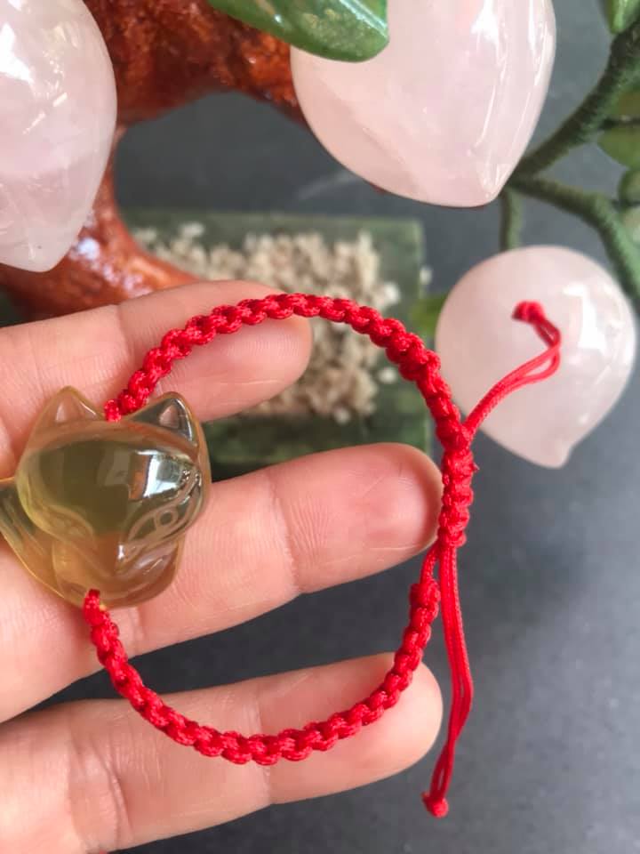 VÒNG TAY HANDMADE HỒ LY ĐÁ THẠCH ANH VÀNG TỰ NHIÊN DÂY ĐỎ MAY MẮN TÀI LỘC VỀ TÌNH DUYÊN CÔNG DANH HỢP NỮ MỆNH KIM MỆNH THỔ THỦY Ạ