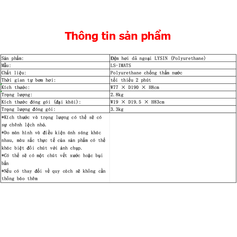 Lysin - đệm nằm dã ngoại (roonjgcm dày 8cm, chất liệu da lộn) tự bơm hơi thoảng mái chống thấm nước cắm trại ngoài trời, picnic du lịch camping có thể liên kết với nhau