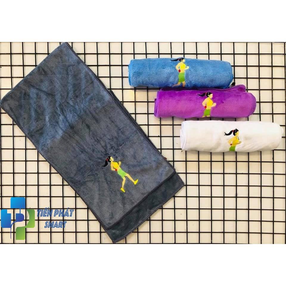 Khăn lau mồ hôi Yoga, Gym thêu hình cô gái yoga Tienphatsmart( Đủ Màu)