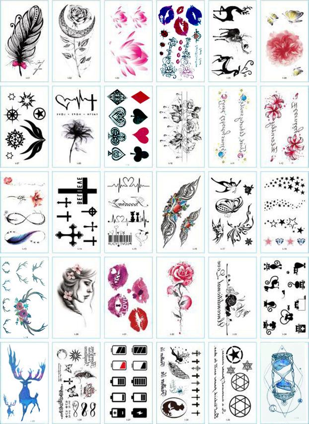 325 Hình Xăm Dán Tattoo Unisex Nam Nữ Cá Tính Tiên Cá Mặt Trăng Sao Đồng Hồ