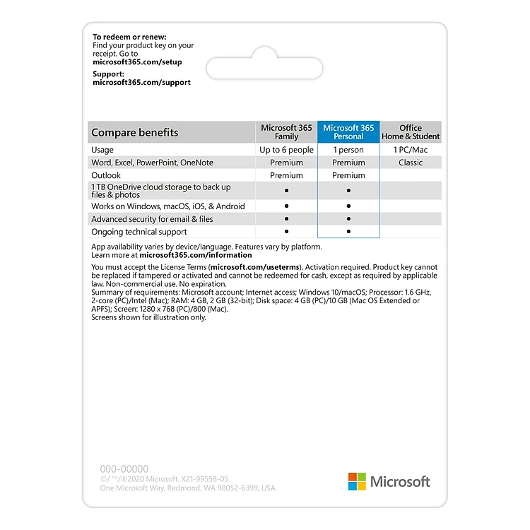 KEY ĐIỆN TỬ Phần mềm Microsoft 365 Family EP2-36890 | 12 tháng | Dành cho tối đa 6 người | 5 thiết bị/tài khoản| Word, Excel, PowerPoint | 1TB OneDrive