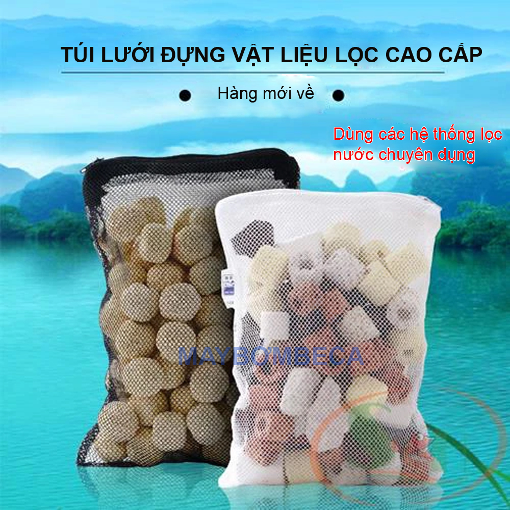 Túi đựng vật liệu lọc hồ cá SIZE TO 37 x 29cm cao cấp, dùng trong hệ thống lọc tràn hồ thủy sinh.