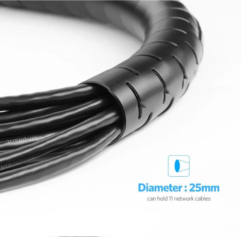 Ugreen UG30818LP121TK 1.5M màu Đen Dây ống xoắn PE bảo vệ cáp cao cấp - HÀNG CHÍNH HÃNG