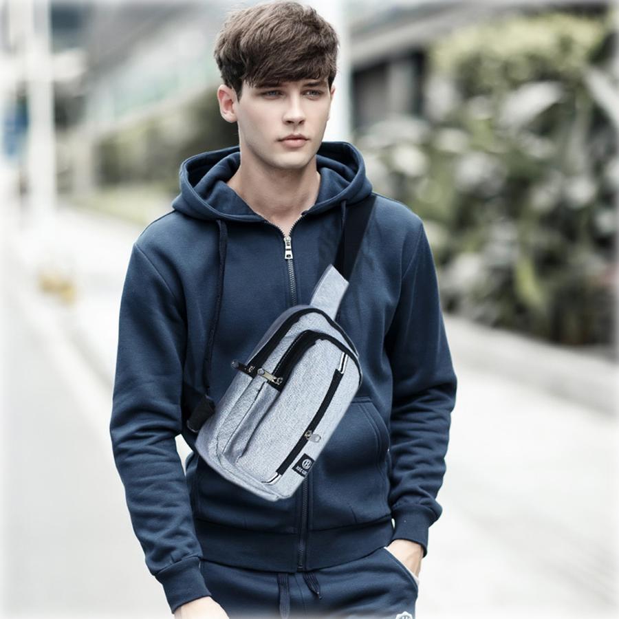 Túi đeo chéo nam nữ unisex Hàn Quốc Bee Gee 046 XÁM