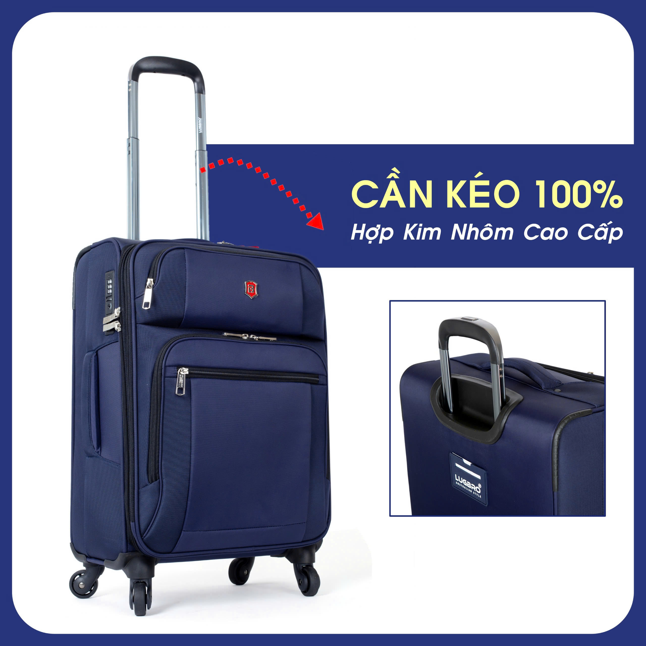 Vali Vải Ký Gửi LUGBRO TRANSPORTER Có Thể Nới Rộng, Có Ngăn Áo Vest Chống Nhăn - Hàng Chính Hãng