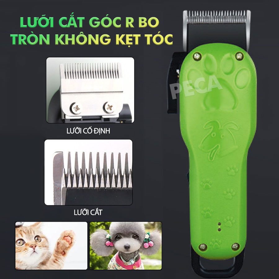 Tông đơ cắt tỉa lông thú cưng Kemei KM-CW10 công suất mạnh 5W sạc nhanh USB chuyên nghiệp phù hợp cắt lông chó, mèo