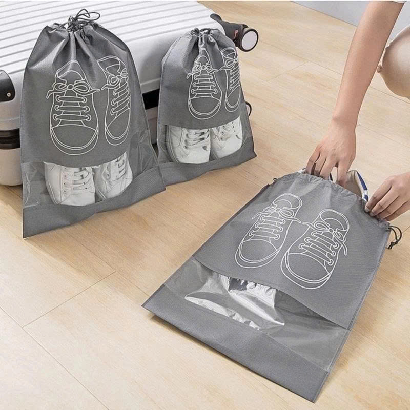 Giỏ đựng giày , Túi đựng giày dép dây rút Có Hình chống bẩn đi du lịch dã ngoại