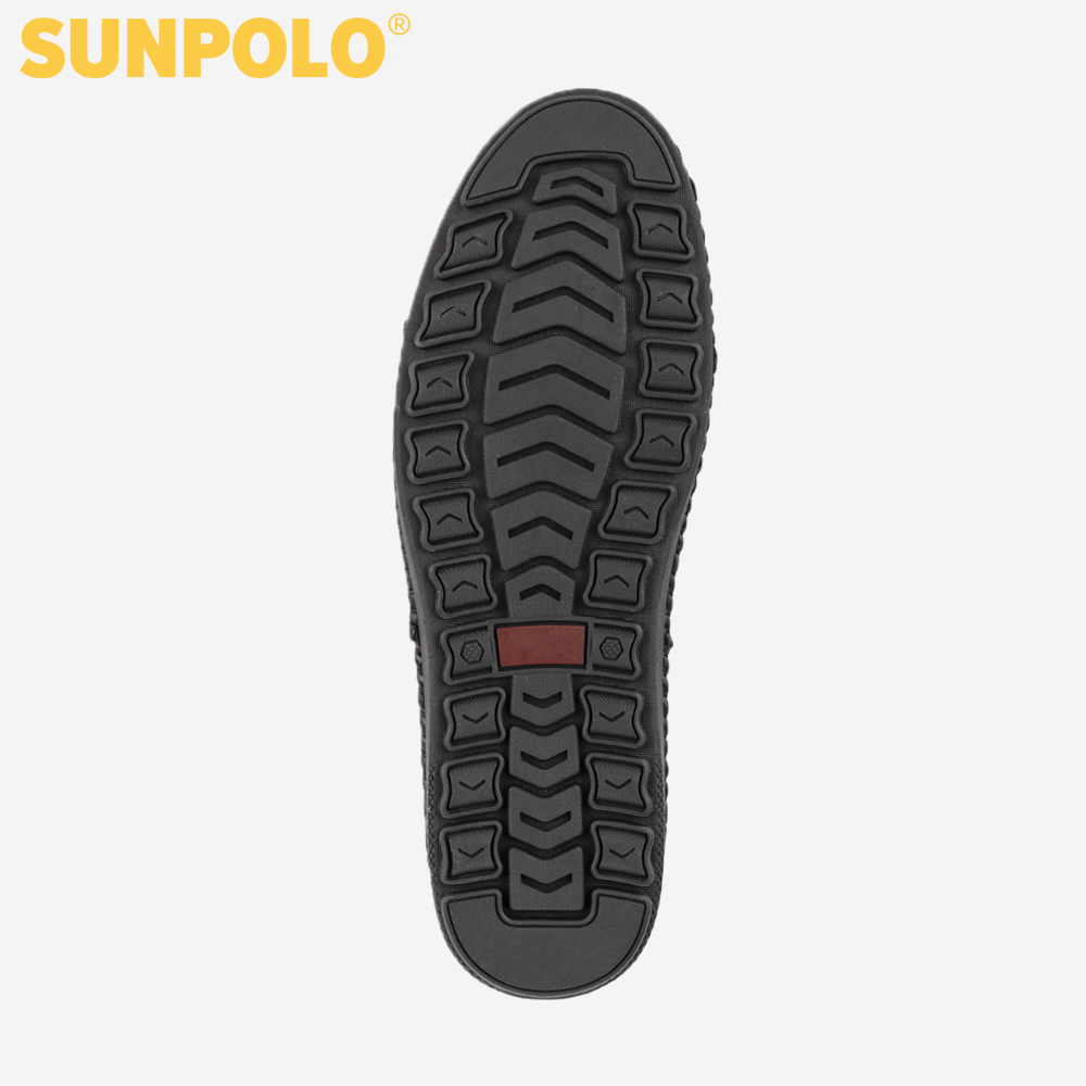 Giày Mọi Nam Da Bò Cao Cấp SUNPOLO LSU007 Có size lớn 45,46 (Đen, Nâu)
