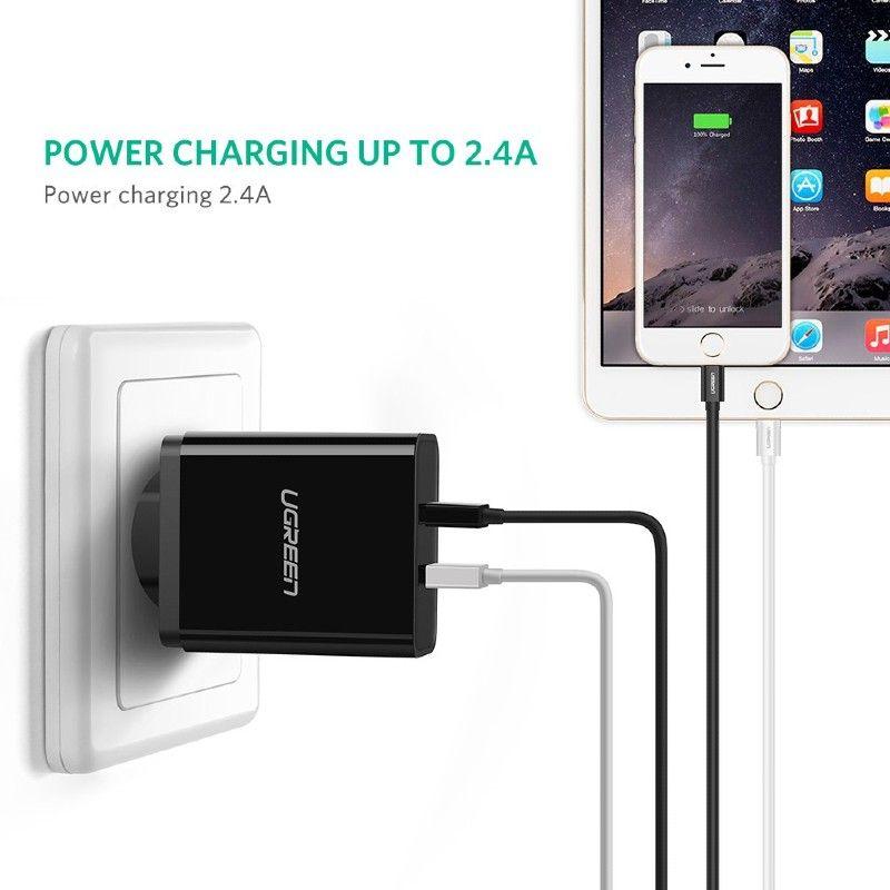 Ugreen UG80822US155TK 1M màu đen cáp Lightning ra USB có chíp MFI chính hãng - HÀNG CHÍNH HÃNG