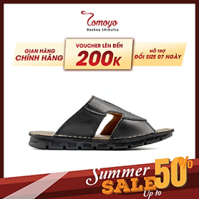 Dép Nam Quai Ngang Da Bò Thật Tomoyo TMD10201