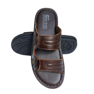 Dép Nam Quai Ngang HÀ NAM Da Bò Thật Cao Cấp DNA199