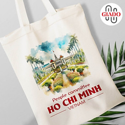 Túi canvas GIADO, túi vải bố, túi tote mẫu Sài Gòn uỷ ban thành phố Hồ Chí Minh