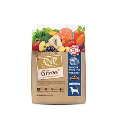 ANF 6Free+ thức ăn cao cấp dành cho chó - Vị CÁ HỒI & CÁ TRẮNG 1.6Kg