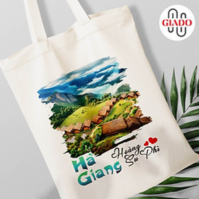 Túi canvas GIADO, túi vải bố, túi tote mẫu Hà Giang Hoàng Su Phì