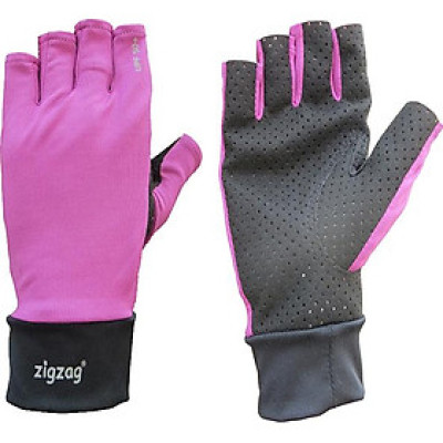 Găng tay xe đạp chống nắng UPF50+ tím đen Zigzag GLV00510