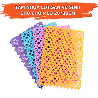 Tấm Lót Chuồng Lót Sàn Chống Trơn Trượt Bằng Nhựa Dẻo Cho Chó Mèo 20x30 Cm 