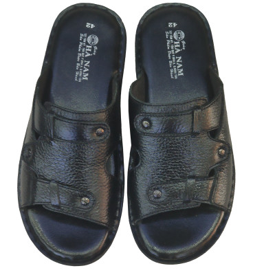 Dép Nam Quai Ngang HÀ NAM Da Bò Thật Cao Cấp DNA2125