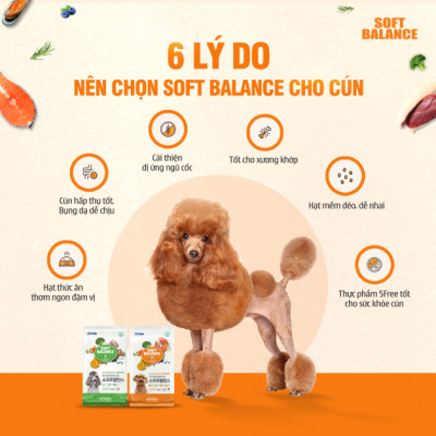 [1.2KG ] - Thức ăn hạt mềm cho chó mọi lứa tuổi vị vịt  SOFT BALANCE