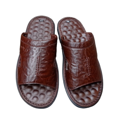 DÉP QUAI NGANG CHẤT LIỆU DA BÒ VATIS V1919