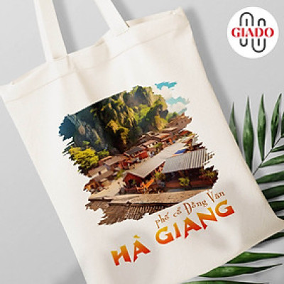 Túi canvas GIADO, túi vải bố, túi tote mẫu Hà Giang phố cổ Đồng Văn