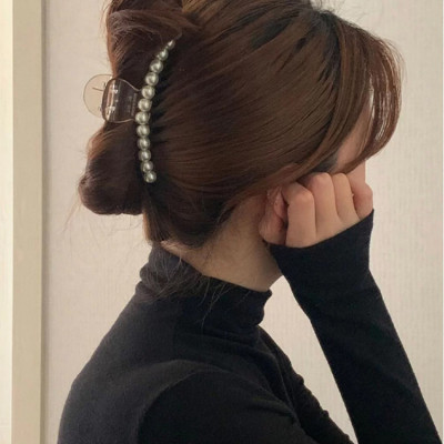 Kẹp Tóc Càng Cua Đính Ngọc Trai Nhân Tạo Phong Cách Hồng Kông Thâp Niên 90s