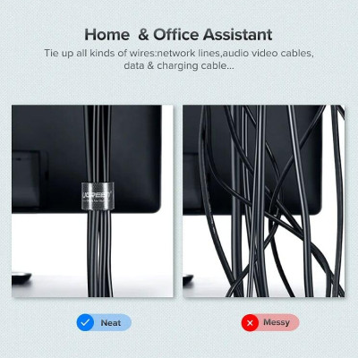 Ugreen UG40354LP124TK 2M Black Velcro Cable Organizer Black - HÀNG CHÍNH HÃNG
