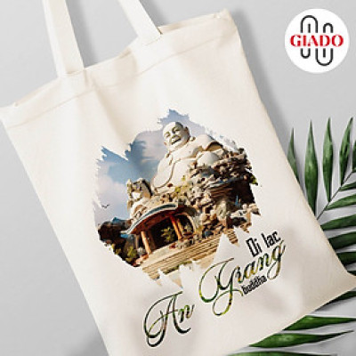 Túi canvas GIADO, túi vải bố, túi tote mẫu An Giang phật Di Lặc
