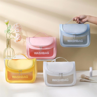 Túi đựng mỹ phẩm du lịch WashBag có quai xách mini trong suốt, Túi đựng đồ trang điểm chống nước